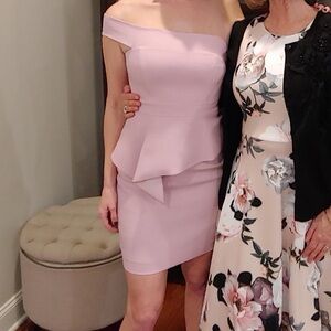 Elegant Pink Off-Shoulder Dress